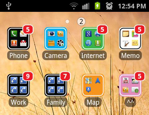 Android Icons in Folders